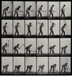 Eadweard Muybridge, A clothed man digging with a pickaxe, Eadweard Muybridge, 1887, 27 x 26 cm