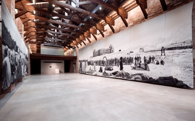 Goshka Macuga, Of what is, that it is; of what is not, that it is not 1 and 2, 2012 - Pinault Collection - Courtesy the artist - Installation view at Punta della Dogana, 2016 - © Palazzo Grassi, photo Fulvio Orsenigo
