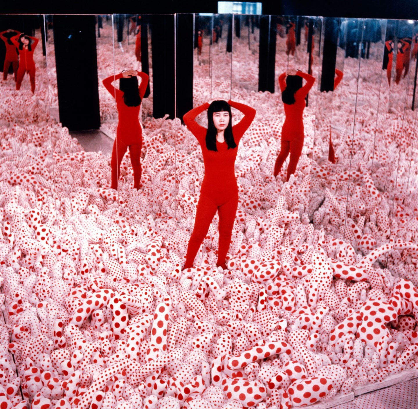 Installation view of Kusama in Infinity Mirror Room Yayoi Kusama