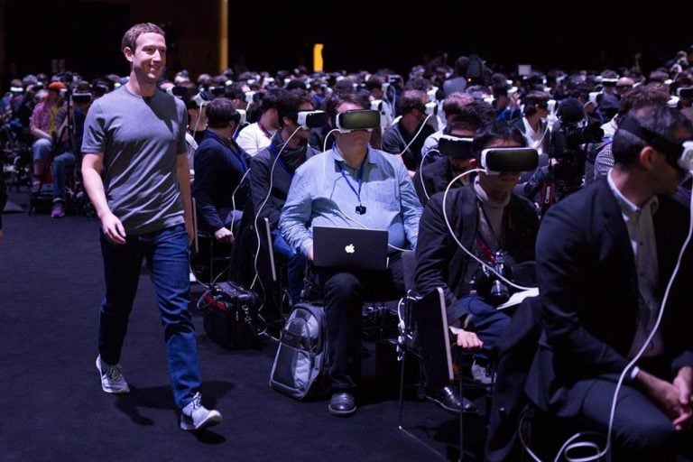 Mark Zuckerberg al Samsung Mobile World Congress di Barcellona