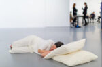 Anna Fafaliou "Sleep" performance, Nahmad Projects (via Instagram @nahmadprojects)