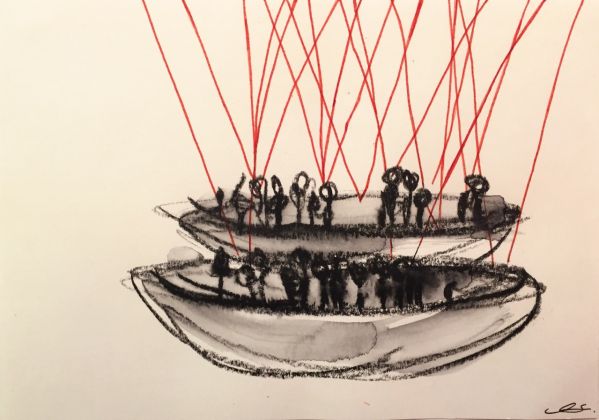Chiharu Shiota, The boat carry people and time, 2015 - Mimmo Scognamiglio Artecontemporanea, Milano
