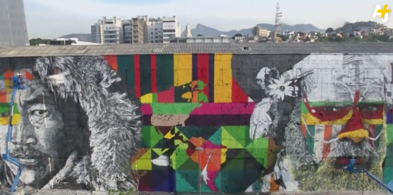 Eduardo Kobra, We Are All One, Rio de Janeiro, in progress