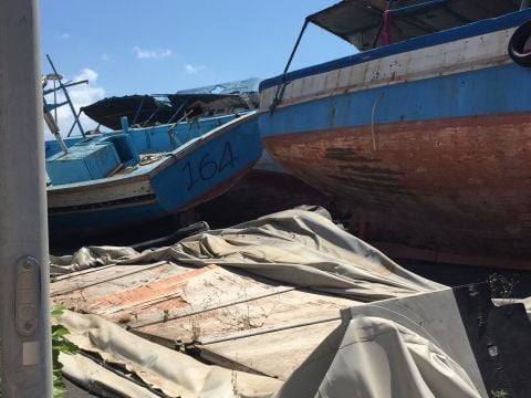 I barconi accatastati al porto di Pozzallo, 15 maggio 2016 - photo Bia Sarasini
