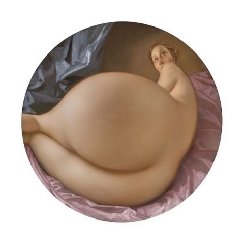 John Currin, Nude in a Convex Mirror, 2015, courtesy Gagosian Gallery