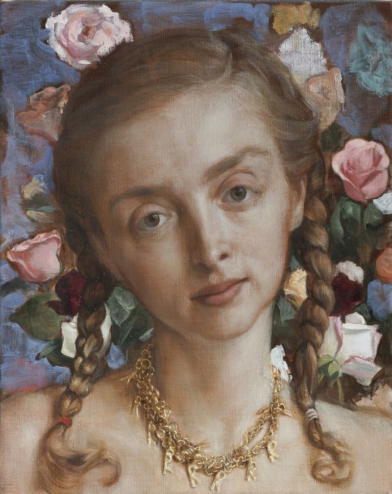 John Currin, Rachel in the Garden, 2003, courtesy Gagosian Gallery