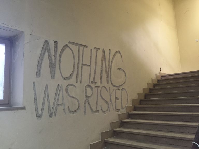 Mohsen Baghernejad Moghanjooghi, Nothing was risked, 2016 (opera su muro-scalinata)