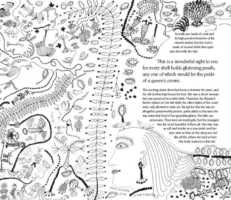 The Little Mermaid by Hans Christian Andersen Yayoi Kusama.A Fairy Tale of Infinity and Love Forever7 La Sirenetta illustrata da Yayoi Kusama. Danimarca e Giappone a confronto
