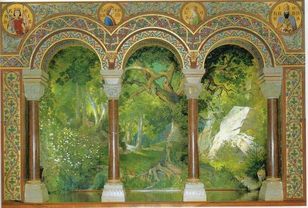 Affresco dedicato al Parsifal nel Salone dei Cantori al castello Neuschwanstein