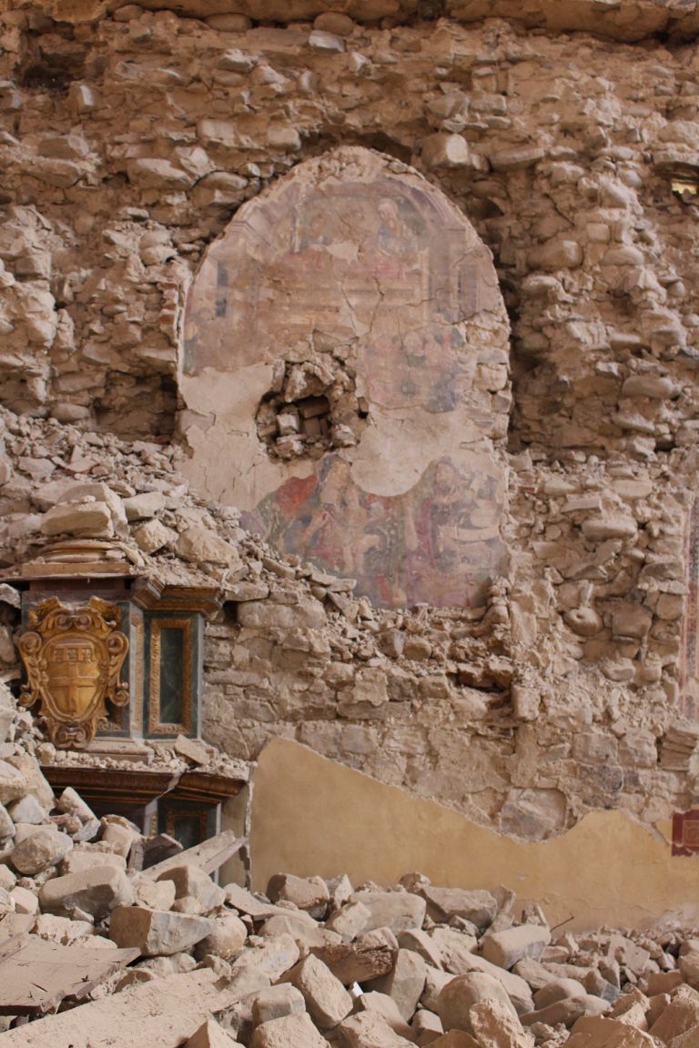 Basilica di San Francesco AMATRICE-Foto Carabinieri Tutela Patrimonio Culturale