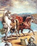 Giorgio de Chirico, Due cavalli in riva al mare,1964