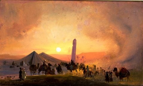 Ippolito Caffi, Egitto, carovana nel deserto, 1843