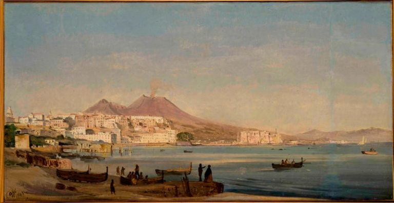 Ippolito Caffi, Napoli dalla Riviera di Chiaia, 1843, Fondazione Musei Civici di Venezia