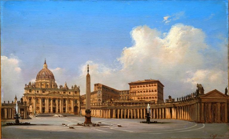 Ippolito Caffi, Roma, piazza San Pietro, 1836