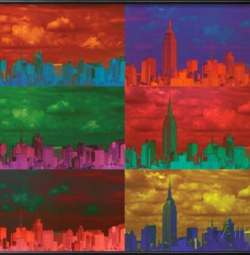 Lo skyline di New York in versione pop, proposto da AllPosters
