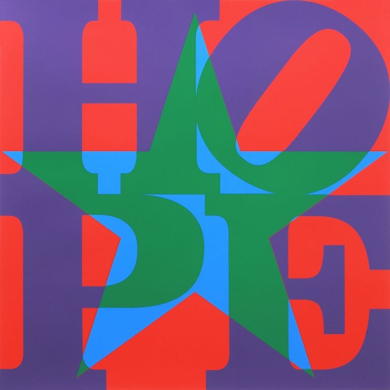 Robert Indiana, Star of HOPE (PurpleGreenBlueRed), 2013 - Courtesy by ContiniArt UK, Londra