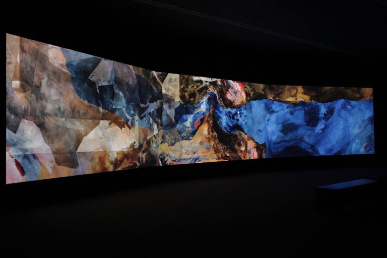 Shahzia Sikander, Parallax, 2013 - 3 channel single image HD video animation with original score by Du Yun - Courtesy the artist