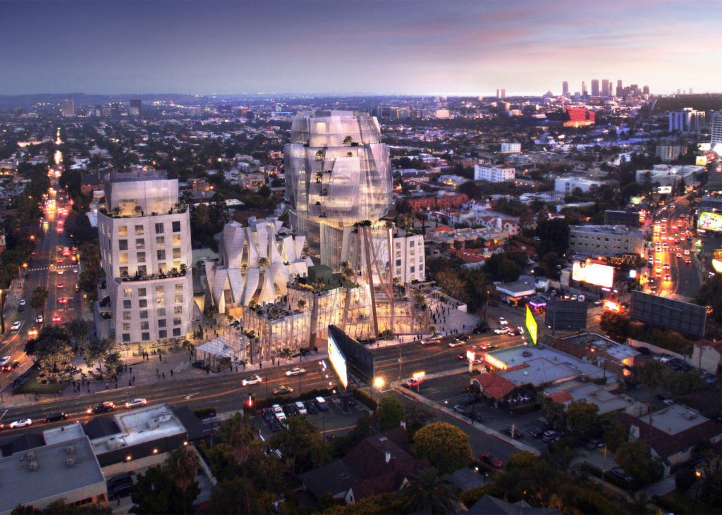 A Los Angeles Frank Gehry firmerà un nuovo quartiere. 5 nuovi complessi edilizi per il Sunset Strip