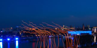 Ars Electronica 2016 - Drone 100. Spaxels over Linz - photo Martin Hieslmair