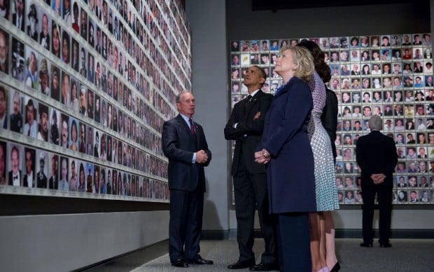 barack Obama Hillary Clinton 9/11 World Trade Center New York Memorial