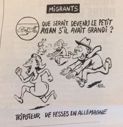 Charlie Hebdo, la vignetta di Riss sui fatti di Colonia e la morte del piccolo Aylan