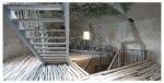 Cherubino Gambardella, dopo il sisma del 1980 ricomposizione e restauro allo stato di rudere della Torre dello Ziro ad Amalfi ( Salerno). Lo spazio interno