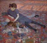 Felice Casorati, Bambina che gioca su tappeto rosso, 1912 - Gand, Museum voor Schone Kunsten