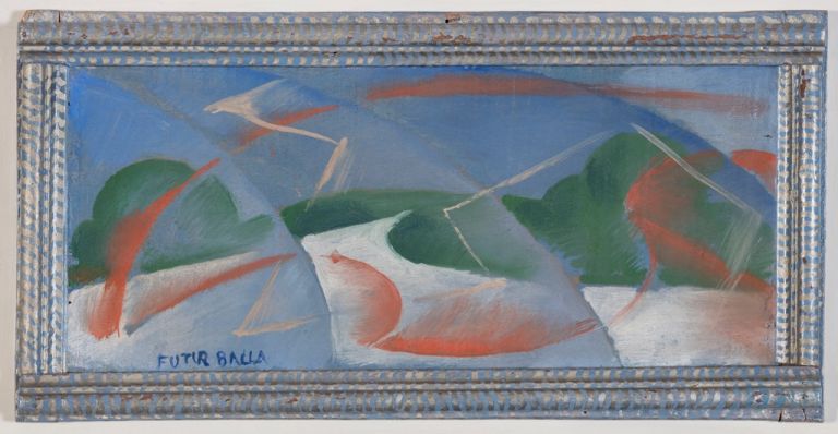 Giacomo Balla, Linea di velocità astratta + paesaggio, 1913 ca. - Collezione Olgiati, Lugano - photo Roberto Pellegrini, Bellinzona