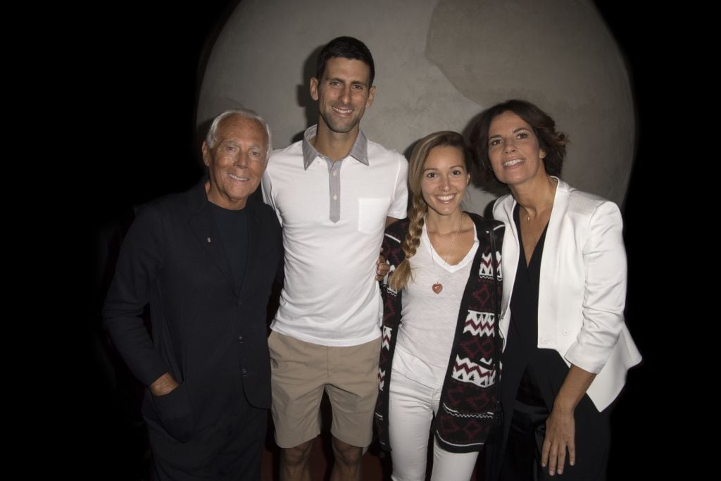 Armani diventa curatore: ecco le foto della mostra sullo sport a Milano, con la star del tennis Novak Djokovic