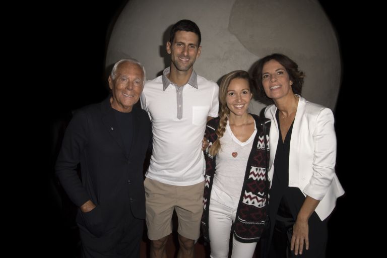 Giorgio Armani, Novak Djokovic, Jelena Djokovic, Roberta Armani - SGP