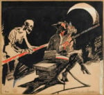 Mario Sironi, Chiaro di luna, 1915 - l'Iperatore Francesco Giuseppe e il Feldmaresciallo von Windisch-Graetz, come due innamorati. Ma la morte è in agguato