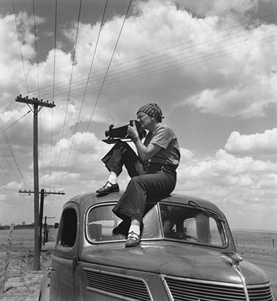 Paul S. Taylor, Dorothea Lange in Texas on the Plains, 1934