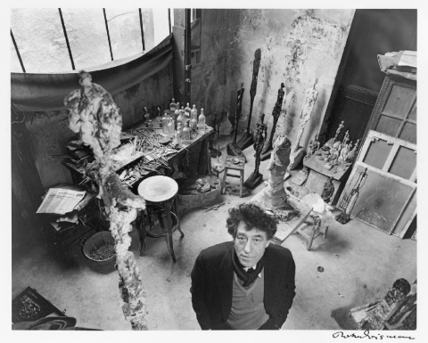 Robert Doisneau - Alberto Giacometti in his studio in Paris - ph. Cea+ via Flickr
