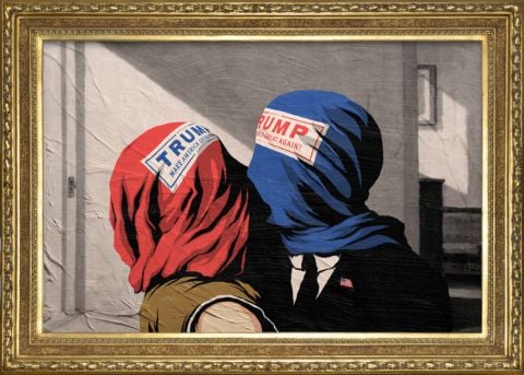 Trump come un quadro di Magritte - un'opera di Butcher Billy 2