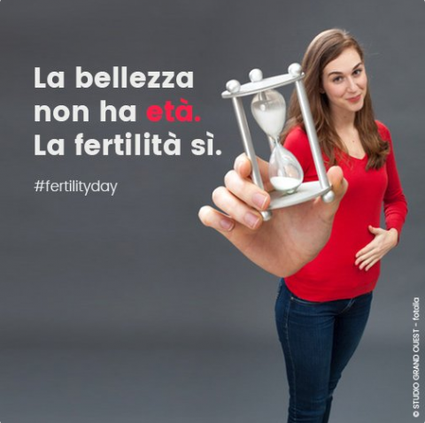 Una delle immagini della campagna per il Fertility Day