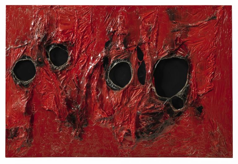 Alberto Burri, Rosso Plastica 5, 1962 – courtesy Sotheby’s