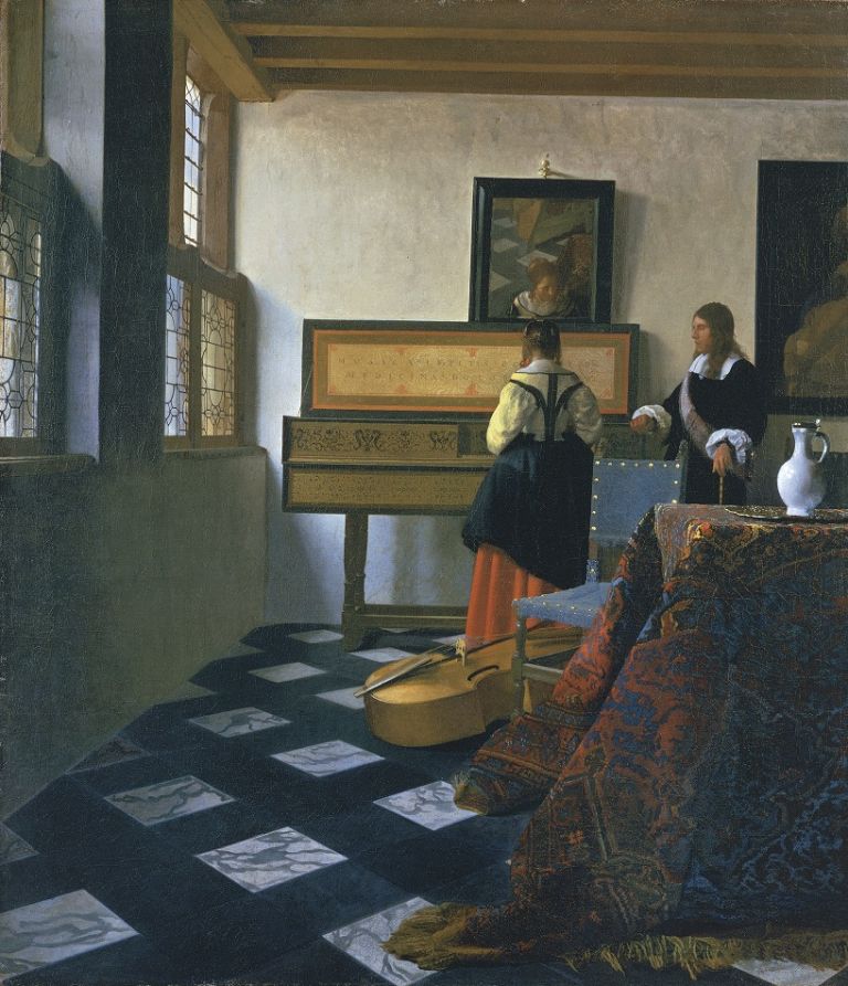 Johannes Vermeer, Lady at the Virginals with a Gentleman, primi anni del 1660, Royal Collection Trust - © Her Majesty Queen Elizabeth II 2016