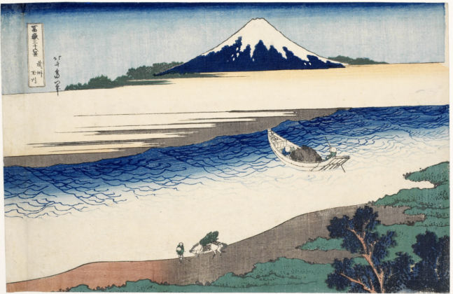 Katsushika Hokusai, Il fiume Tama nella provincia di Musashi, dalla serie Trentasei vedute del monte Fuji, 1830-32 ca. - Honolulu Museum of Art