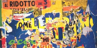 Mimmo Rotella, Mitologia, 1962 – collezione privata – installation view at Fondazione Marconi, Milano 2016