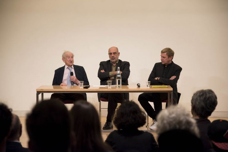 Miroslaw Balka e Joseph Rykwert alla British School at Rome – photo Antonio Palmieri