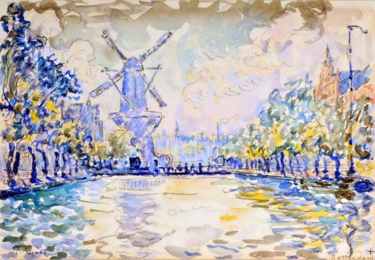 Paul Signac, Rotterdam. Le moulin du canal, 1906 - Collezione privata - photo Maurice Aeschimann
