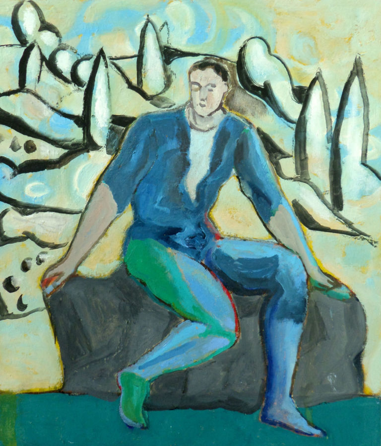 Sandro Chia - Attesa, 2013-2014 olio su tela 60x50cm