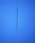 Lucio Fontana, Concetto Spaziale, Attesa, 1964-1965, Idropittura su tela, azzurro, 46 x 38 cm