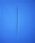 Lucio Fontana, Concetto Spaziale, Attesa, 1964-1965, Idropittura su tela, azzurro, 46 x 38 cm