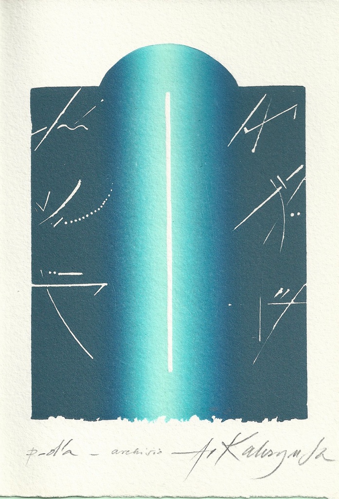 Alina Kalczyńska, Incisione a colori tratta da Maria Corti, “Otranto allo specchio”, All'Insegna del Pesce d'Oro, Milano 1990. Courtesy l’artista