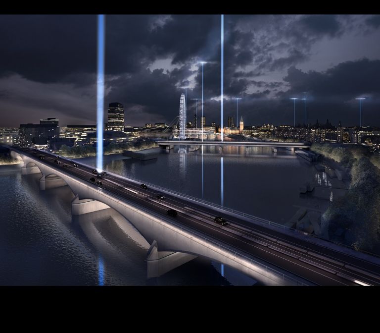 Diller Scofidio + Renfro, Synchronizing the City, Waterloo Bridge - Saluting the night (c) Malcolm Reading Consultants and Diller Scofidio + Renfro