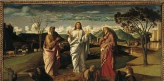 Giovanni Bellini, La Trasfigurazione di Cristo, Napoli, Museo di Capodimonte, esposta a Palazzo Leoni Montanari a Vicenza