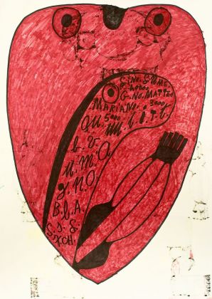 Giovanni Bosco, senza titolo, 70x50 cm., pennarello su carta, fronte, senza data