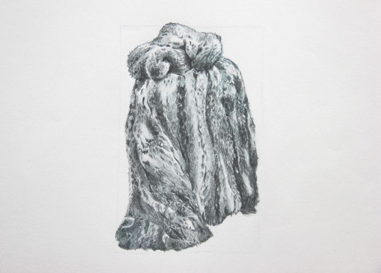 Giulia Maiorano, Animale, 2013, serie di 7 disegni a matita copiativa su carta, 30x21 cm