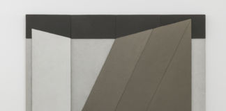 Giuseppe Uncini, Dimora n. 46 a, 1984, cemento e laminato legno, 100x150 cm
